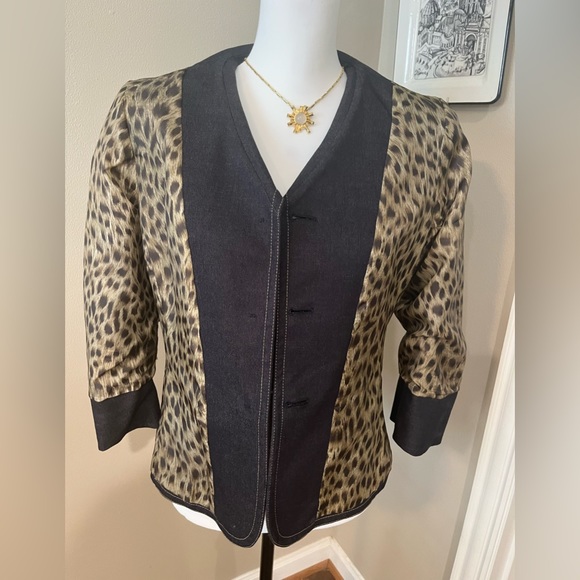 LE SUIT Three-quarter Sleeve Hourglass Blazer in Charcoal Grey, size 6 - Picture 13 of 13